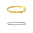 Cartier Love Bangle & Tennis Bracelet Stack Set