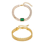 Emerald Bracelet And Rowena Bracelet Stack