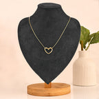 Elegant Heart Link Pendant Necklace – Premium Gold-Tone Jewelry