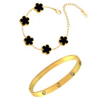 Love Cartier & Black Clover Bracelet Stack Set