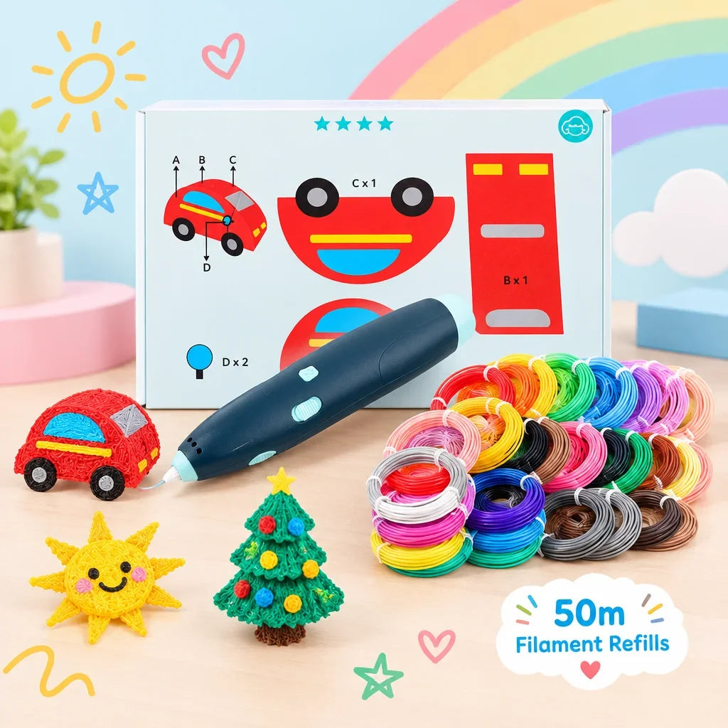 3D Pen for Kids with Colorful Filaments