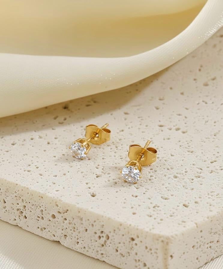 Silver Diamond Studs