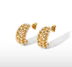 Pearl Pave Hoops