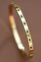Minimalist Green Filled Bangle