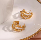Four Layered Earrings