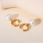 Pearl Round Drop Earrings