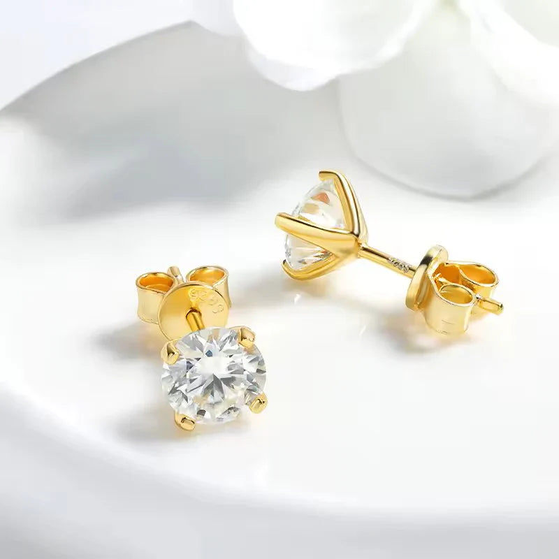 Silver Diamond Studs