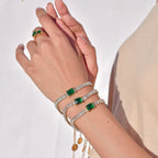 Emerald Bracelet And Rowena Bracelet Stack