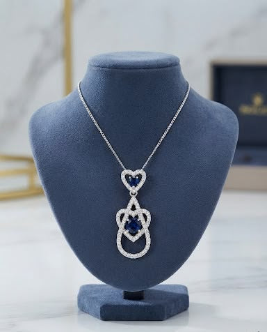 Fancy Ruby Zircon Pendant Necklace – Gold Plated Stainless Steel | Micro Zircon Drop Heart Design | Best Quality