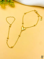 Heart Style Hand Bracelet with Ring – Stainless Steel | New Arrival Fancy Anja Bracelet for Her | Best Quality