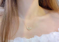 Angel Wing Crown Necklace – Gold Plated Stainless Steel | Diamond Studded Wings Pendant | Elegant Gift for Her
