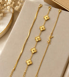 Fancy Beautiful Gold Plate Stainless Steel  – YSL Bracelet - Torry Bracelet - Snake Bracelet- Pack of 3