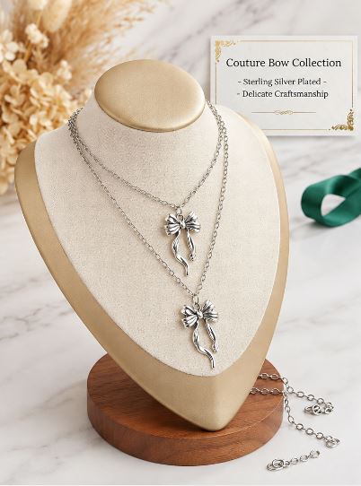 Luxury Bow Collection – Stainless Steel Necklace & Bracelet