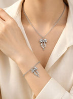 Luxury Bow Collection – Stainless Steel Necklace & Bracelet