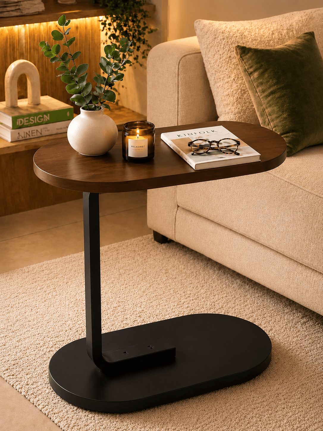 360° Rotatable Adjustable Sofa Side Table
